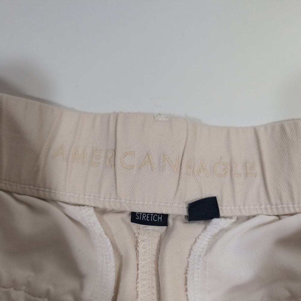 American Eagle Cream Wide Leg High Rise Stretch Pants Womens 16 Regular 5279 - Picture 4 of 9